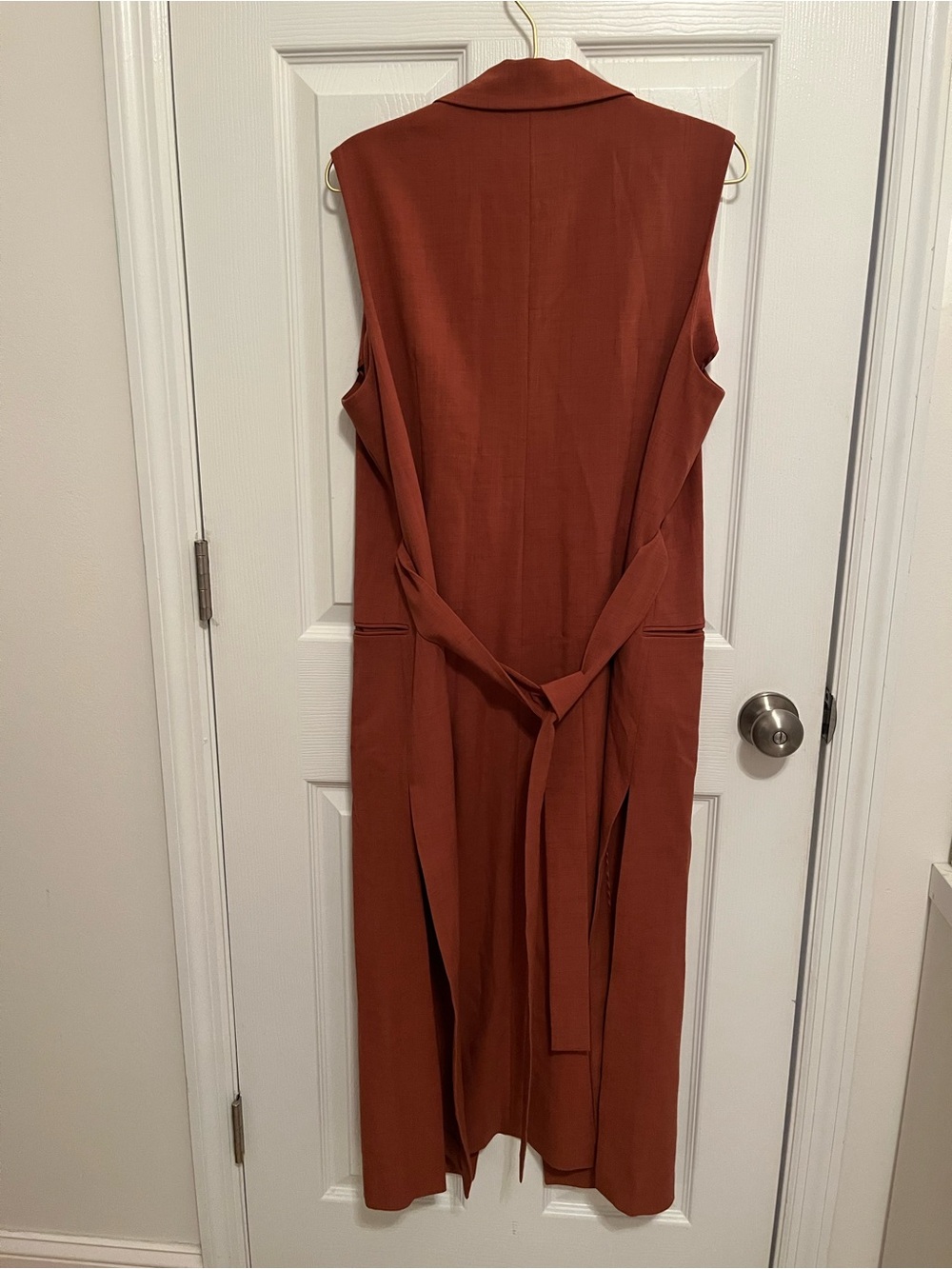 NWT BCBGMAXAZRIA Tiger Eye Belted Long Vest – Size L - Picture 12 of 16